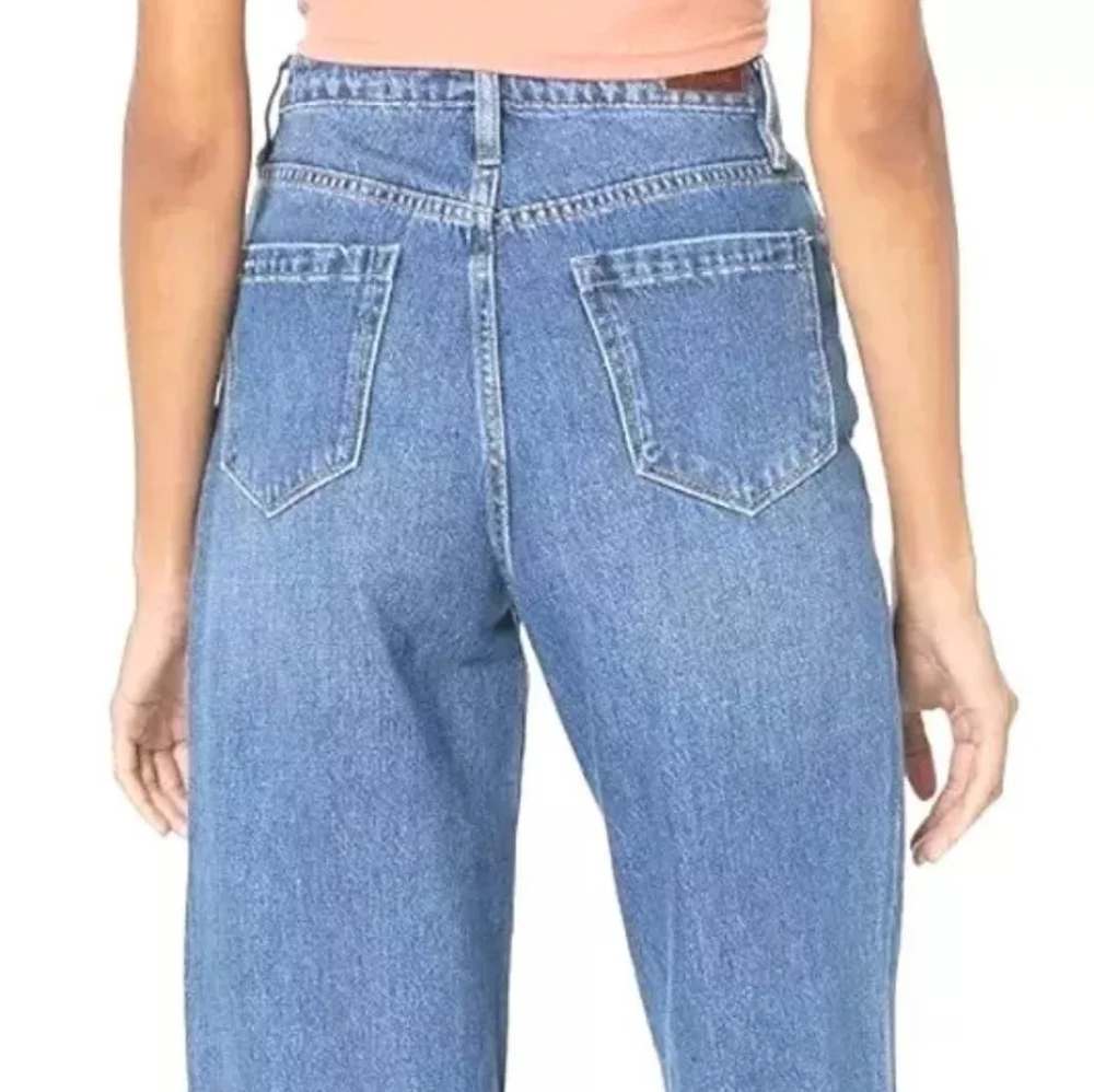 Blanknyc The Baxter Jeans Sz 31 Mom High Waisted Ribcage Straight Blue Denim Nwt